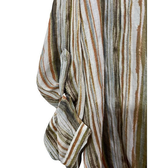 ZAC & RACHEL WOMEN'S ROLL TAB LONG SLEEVE BLOUSE SIZE XL - Picture 3 of 5